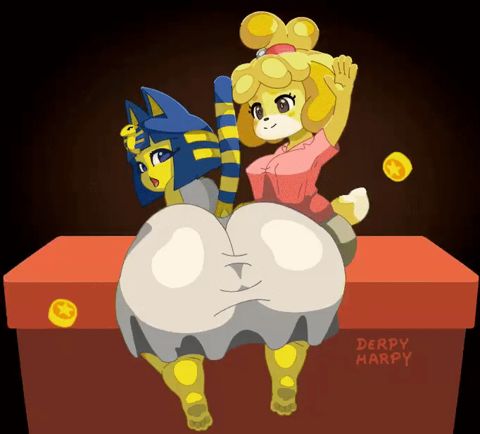 ankha+isabelle (animal crossing)